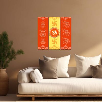 Om Swastik Traditional Wall Hanging for Home Entrance & Decor Hindu Spiritual Wall Art